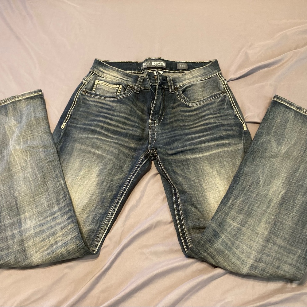 BKE Men's Distressed Blue Jeans